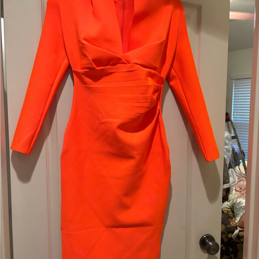Vibrant Orange Long Sleeve Dress